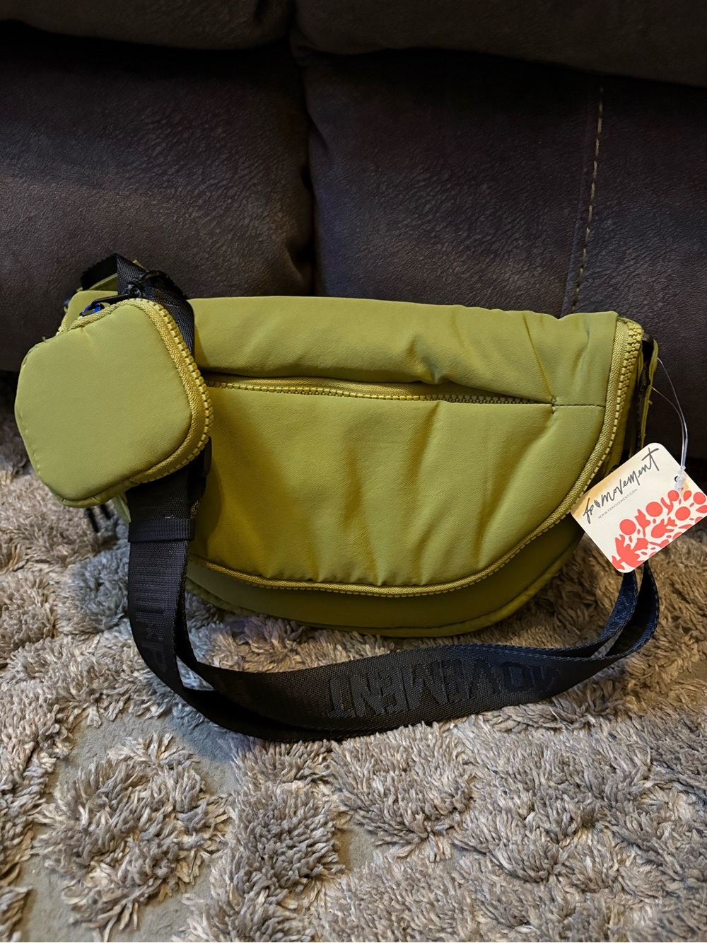 FP Movement by Free People Olive Green Hit the Trails Sling Bag with Pouch